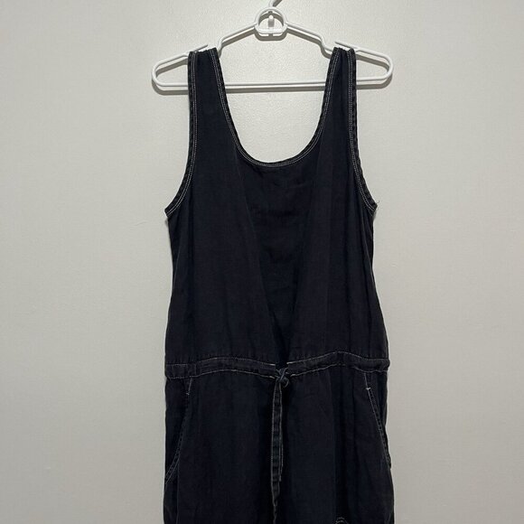 Current/Elliott The Zip Cargo Linen Washed Black Jumpsuit Size 2‎ (Medium) - Picture 2 of 11